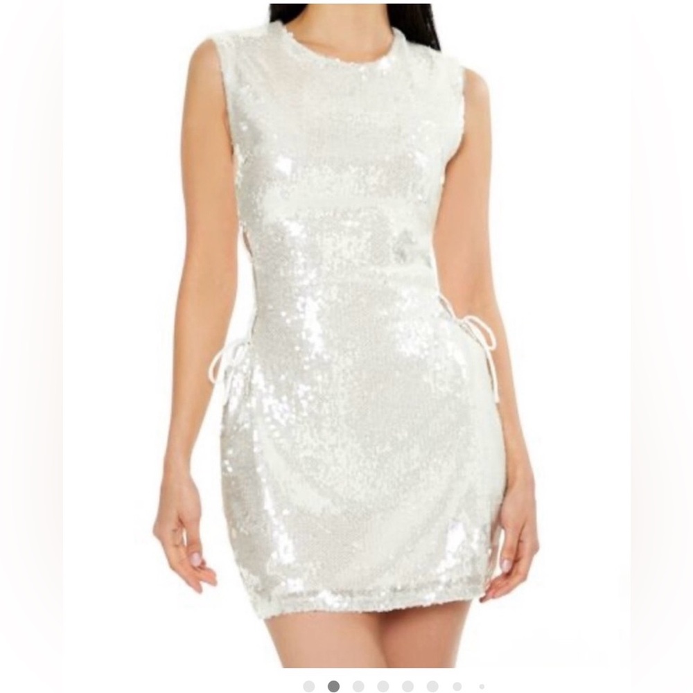 Forever 21 White Sequin Mini Dress